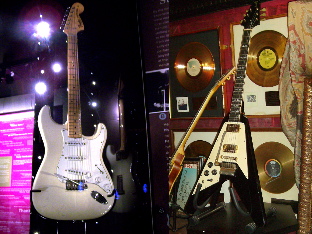 Hendrix white Stratocaster & Flying V